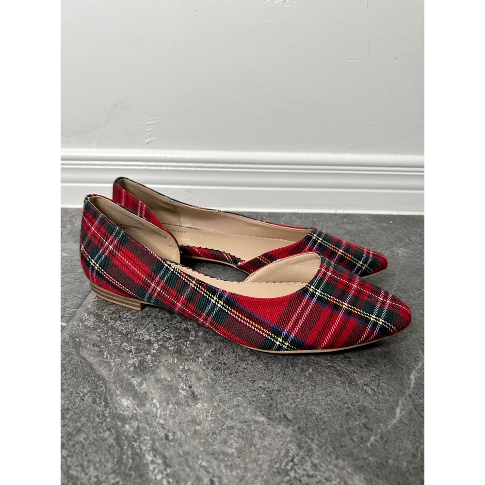 NWOT‎ Isaac Mizrahi Tartan Plaid Flats Size 9 Holiday Office Party Shoe Preppy